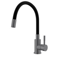 Изображение товара Смеситель для кухни Esko Snake графит с гибким изливом однорычажный (K44Grafit)