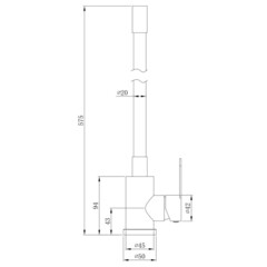 Смеситель для кухни Esko Snake графит с гибким изливом однорычажный (K44Grafit) - фото 2