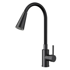 Изображение товара Смеситель для кухни Esko Kitchen черный с гибким изливом однорычажный (K47BB)