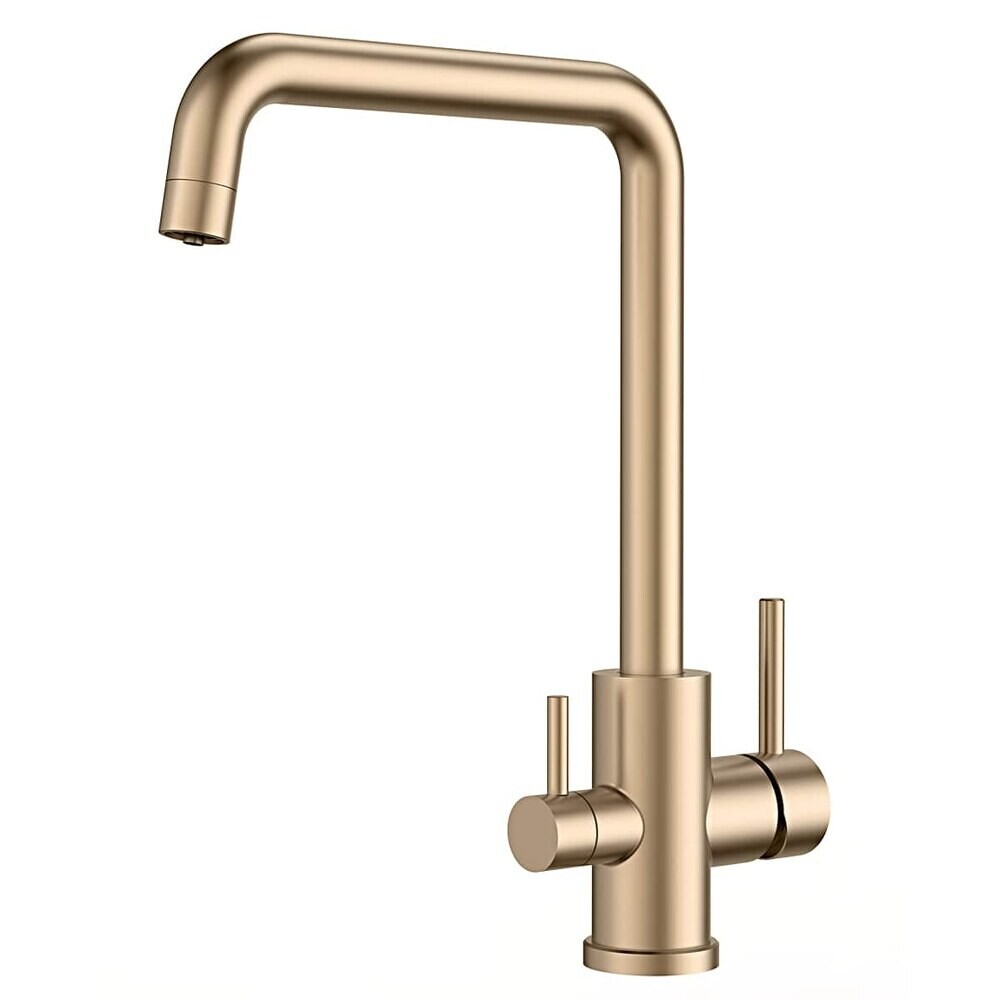 Изображение товара Смеситель для кухни Voda золото с высоким изливом и подключением к фильтру FW519G