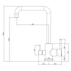 Смеситель для кухни Voda золото с высоким изливом с подключением к фильтру однорычажный (FW519G) - фото 2