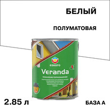 Краска фасадная по дереву Eskaro Veranda масляно-акриловая база A белая 2,85 л