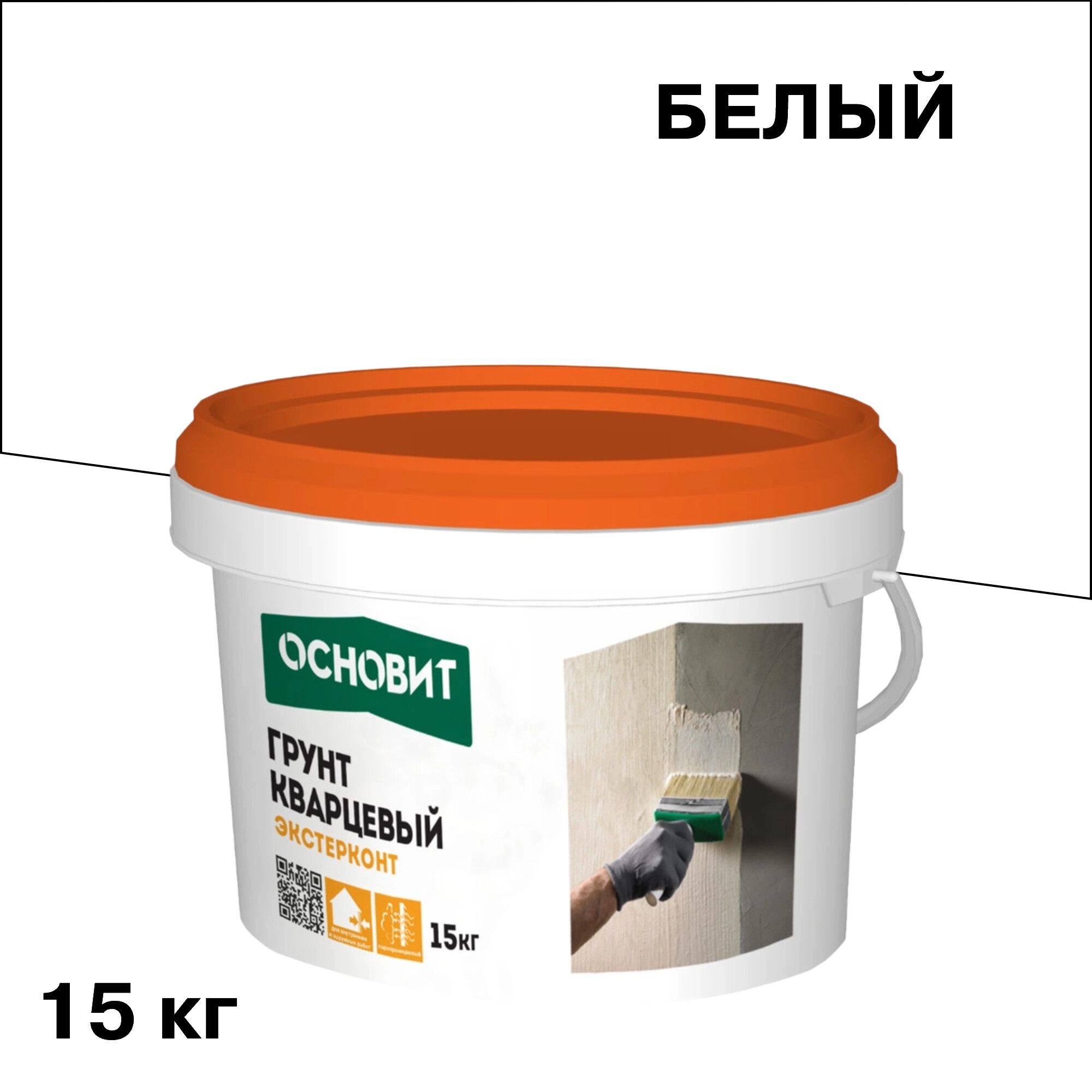 Изображение товара Грунт Основит Экстерконт LP54 W 15 кг для декоративных штукатурок привлекает качеством и универсаль