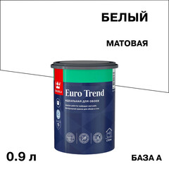 Изображение товара Краска моющаяся Tikkurila/Tikkivala Euro Trend база A белая 0,9 л