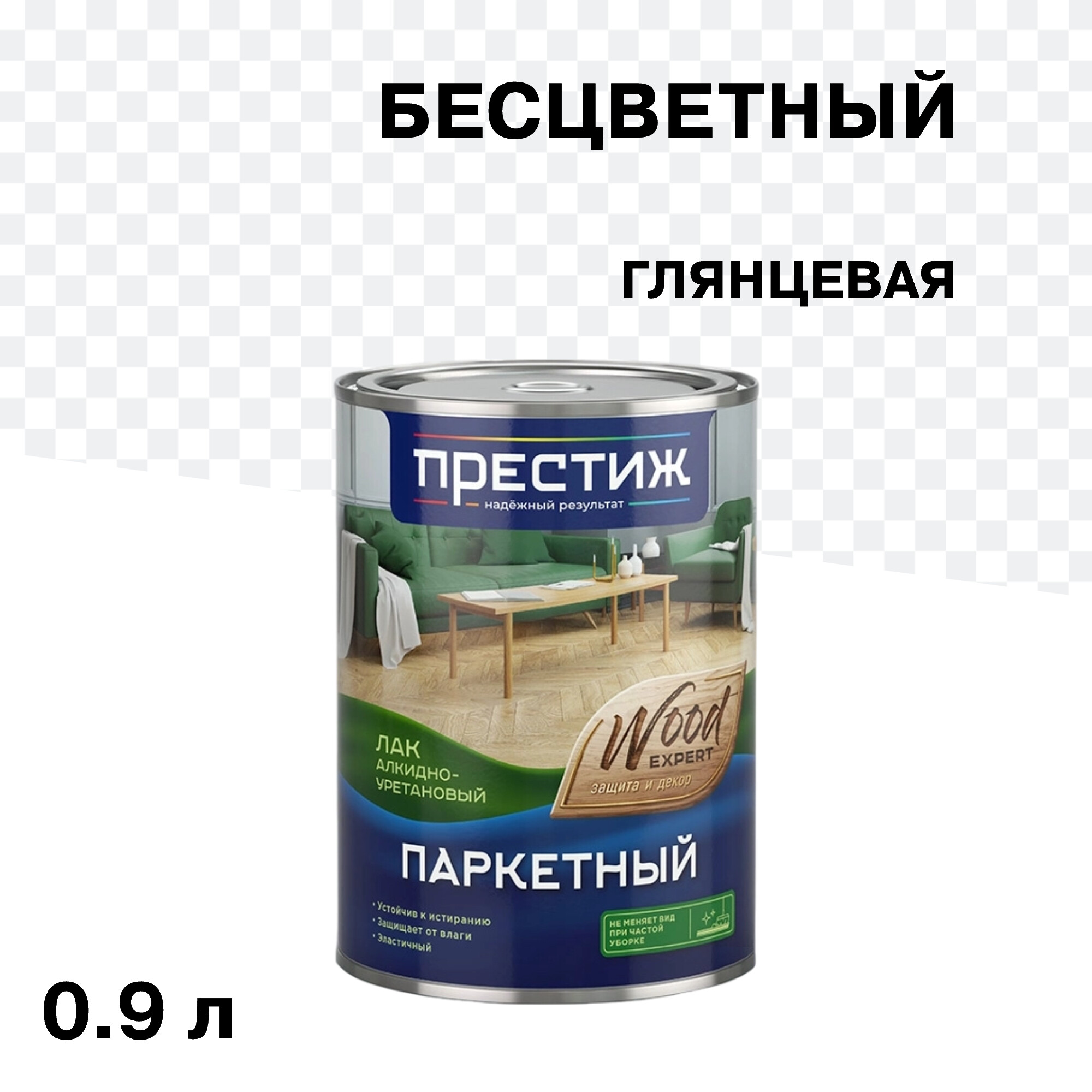 Изображение товара Лак для древесины Престиж Wood глянцевый 0,9 л алкидно-уретановый