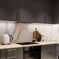 Панель стеновая ДСП для кухни 3000х600х4,5 мм 7405/6 calacatta marble - фото 2