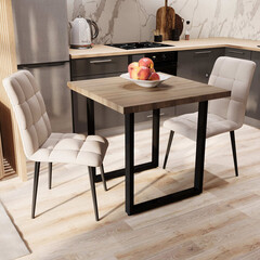 Стол кухонный квадратный 0,8х0,8 м дуб флагстафф 9781 (53891) - фото 2