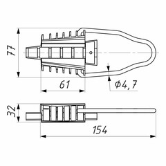 Зажим анкерный для СИП-4 Нилед 2х16/2х25 DN 1 для однофазного ввода - фото 2