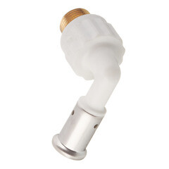 Угол Henco (5PKW-1604) 16(пресс) х 1/2 НР(ш) PVDF белый - фото 5