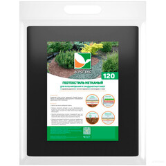 Изображение товара Укрывной материал Агротекс Гео 120 г/кв.м УФ стабилизатор 0,8х12 м черный