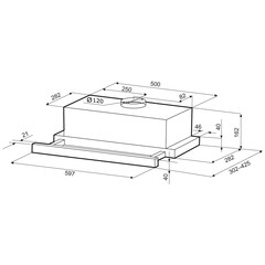 Кухонная вытяжка телескопическая Krona Kerry 600 Black PB V2 60 см черная - фото 2
