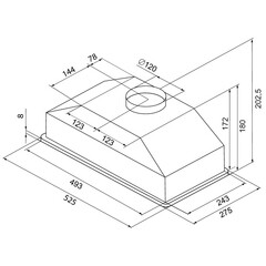 Кухонная вытяжка встраиваемая Krona Kate 600 Inox PB V2 52,5 см нержавеющая сталь - фото 2