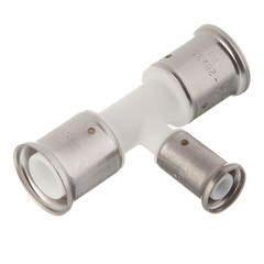 Тройник Henco (10PKW-261626) 26(пресс) х 16(пресс) х 26(пресс) PVDF белый - фото 1