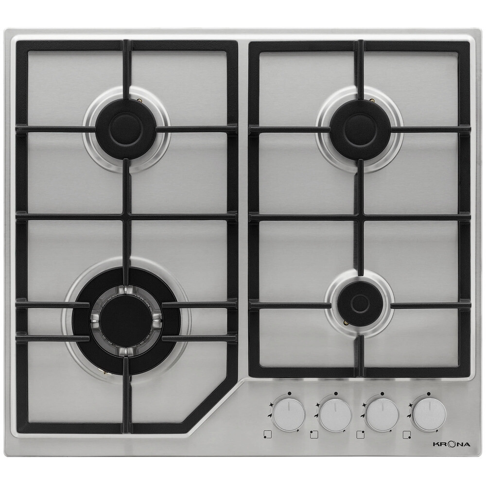 

Варочная панель газовая Krona Nebel 60 IX W 4 конфорки нержавеющая сталь