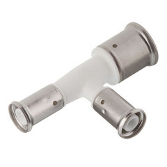 Изображение товара Тройник Henco (11PKW-261616) 26(пресс) х 16(пресс) х 16(пресс) PVDF белый