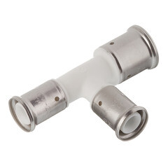 Тройник Henco (11PKW-262020) 26(пресс) х 20(пресс) х 20(пресс) PVDF белый - фото 1