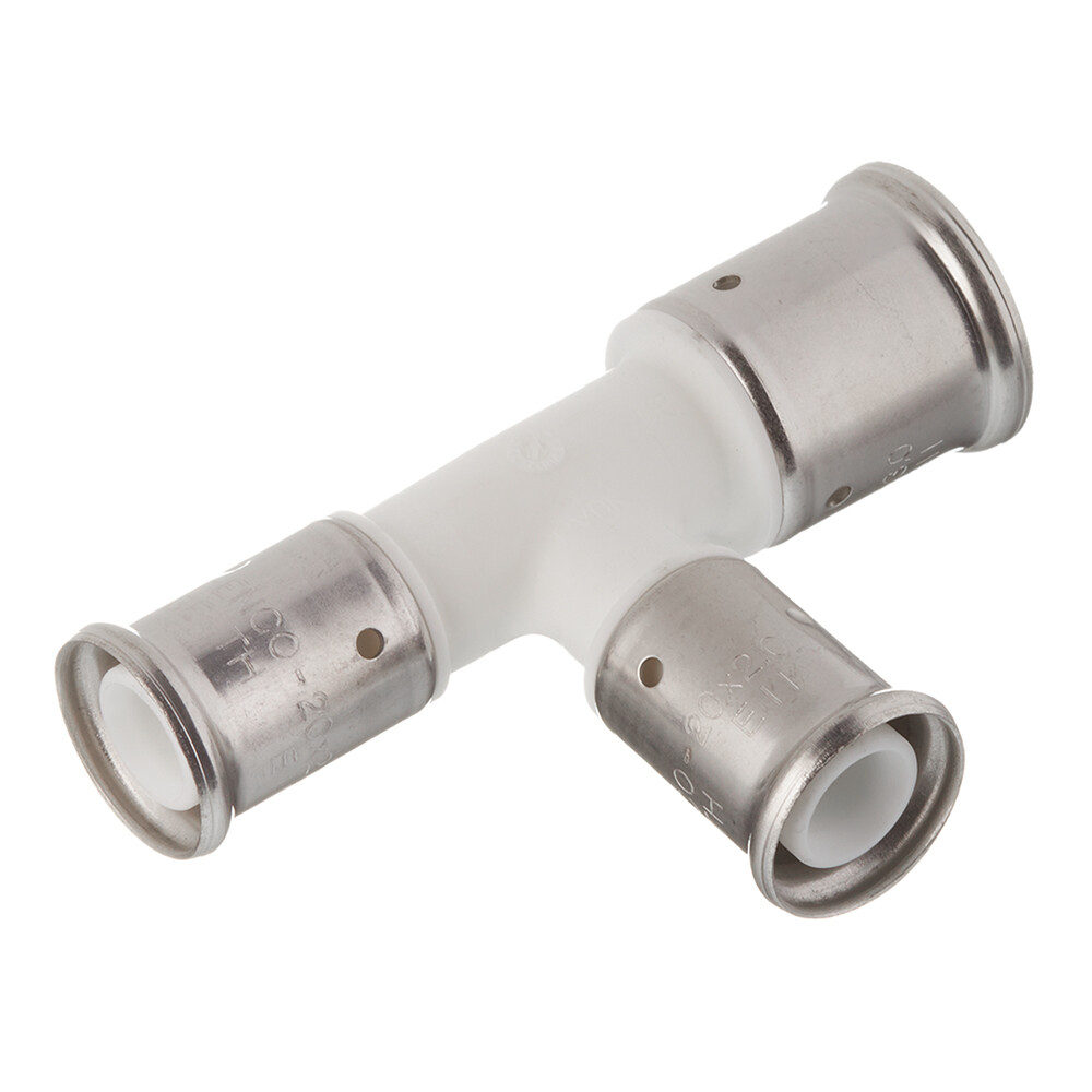 Изображение товара Тройник Henco 11PKW-262020 26(пресс) х 20(пресс) х 20(пресс) PVDF белый
