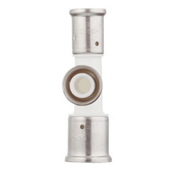 Тройник Henco (11PKW-262020) 26(пресс) х 20(пресс) х 20(пресс) PVDF белый - фото 3