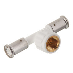 Изображение товара Тройник Henco (13PKW-160416) 16(пресс) х 1/2 ВР(г) х 16(пресс) PVDF белый