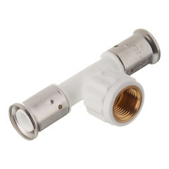 Изображение товара Тройник Henco (13PKW-200420) 20(пресс) х 1/2 ВР(г) х 20(пресс) PVDF белый