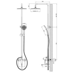Душевая система Esko Lagos Black с верхним душем с лейкой с изливом черная (ST205LGBL) - фото 2