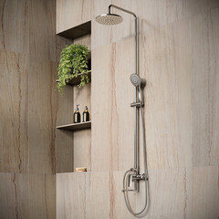 Душевая система Esko Lagos с верхним душем с лейкой с изливом хром (ST205LG) - фото 3