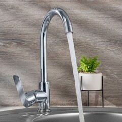 Смеситель для кухни РМС хром с высоким изливом однорычажный (SL133-017F) - фото 3