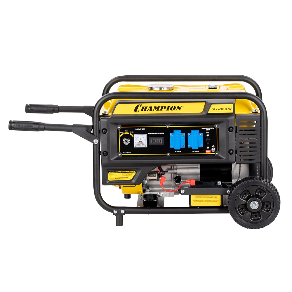 Изображение товара Champion GG3200EW — бензиновый генератор 3,2 кВт, электростартер