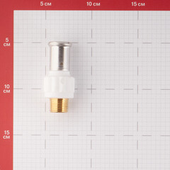 Муфта Henco (17PKW-1604) 16(пресс) х 1/2 НР(ш) PVDF белая - фото 3