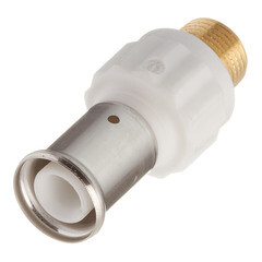 Муфта Henco (17PKW-2004) 20(пресс) х 1/2 НР(ш) PVDF белая - фото 4