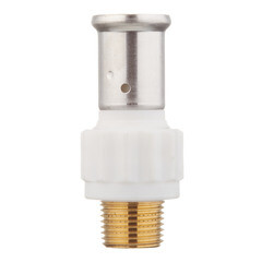 Муфта Henco (17PKW-2004) 20(пресс) х 1/2 НР(ш) PVDF белая - фото 3