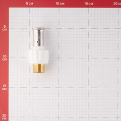 Муфта Henco (17PKW-2004) 20(пресс) х 1/2 НР(ш) PVDF белая - фото 2