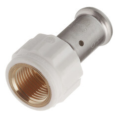 Муфта Henco (18PKW-1604) 16(пресс) х 1/2 ВР(г) PVDF белая - фото 1