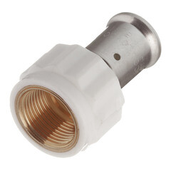 Муфта Henco (18PKW-2005) 20(пресс) х 3/4 ВР(г) PVDF белая - фото 1