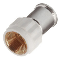 Изображение товара Муфта Henco (18PKW-2605) 26(пресс) х 3/4 ВР(г) PVDF белая