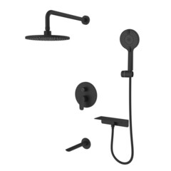 Душевая система Milardo Rora встраиваемая с верхним душем с лейкой с изливом черная матовая (RORBL03M68)