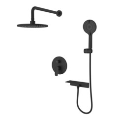 Душевая система Milardo Rora встраиваемая с верхним душем с лейкой черная матовая (RORBL02M67)