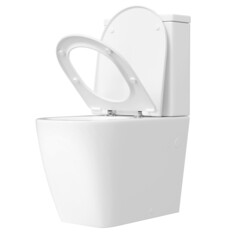 Унитаз-компакт Corsa Deco CX Tornado безободковый с универсальным выпуском с сиденьем дюропласт микролифт белый (TPCX630ST) - фото 4