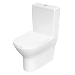 Изображение товара Унитаз-компакт Сorsa Deco FX безободковый с горизонтальным выпуском с сиденьем дюропласт микролифт белый (TPFX610SR)