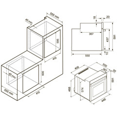 Духовой шкаф электрический встраиваемый Krona Ritus 45 BL/BL G2 447 мм черный - фото 2