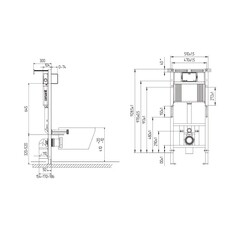 Инсталляция Cersanit Aqua 50 Prime М для подвесного унитаза без кнопки (68179) - фото 2