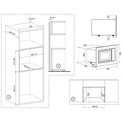 Микроволновая печь встраиваемая Krona Winden 60 BL черная - фото 2