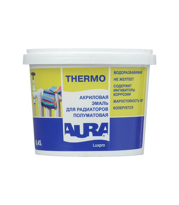 Изображение товара Эмаль Aura Luxpro Thermo для радиаторов белая полуматовая 0,45 л