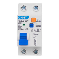 Изображение товара Автомат дифференциальный Chint NXBLE-63Y 32А 1P+N тип AC 30 мА 4,5 кА компактный (105545)