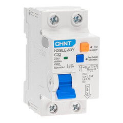 Автомат дифференциальный Chint NXBLE-63Y 32А 1P+N тип AC 30 мА 4,5 кА компактный (105545) - фото 2