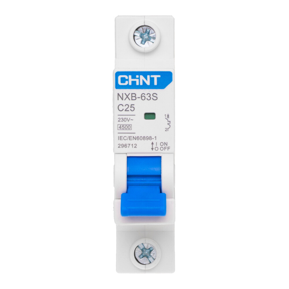 Изображение товара Автоматический выключатель модульный Chint NXB-63S 1P 25А тип C 230 В