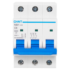 Автоматический выключатель модульный Chint NB1-63 3P 6А тип C 6 кА 400 В (179709) - фото 1