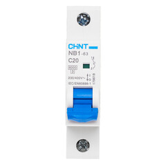 Изображение товара Автоматический выключатель модульный Chint NB1-63 1P 20А тип C 6 кА 230 В (179618)