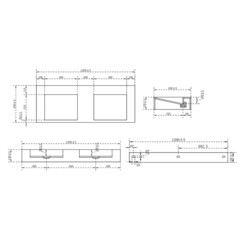 Раковина Abber Stein 122 см подвесная белая матовая (AS2643-1.2) - фото 2