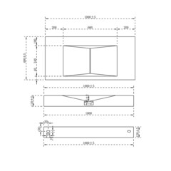Раковина Abber Stein 100 см подвесная белая матовая (AS2641) - фото 2